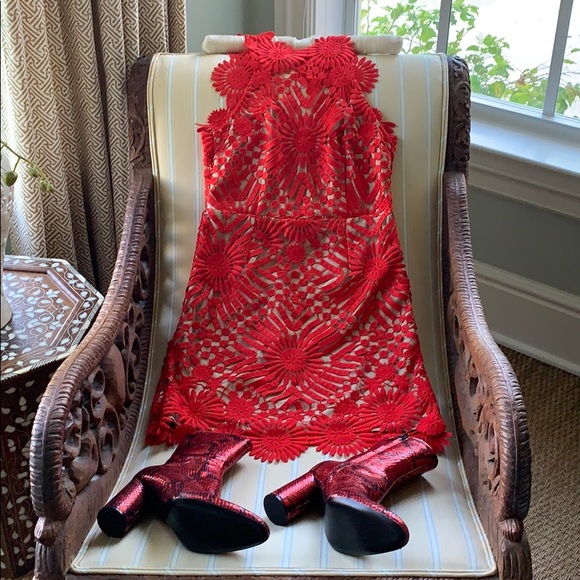 SAYLOR FOR FREE PEOPLE PRESLEY RED MINI DRESS - Picture 8 of 16